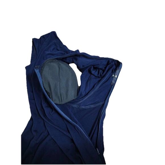 Halston Giovanna Gown In Matte Jersey Navy Maxi Dress Women Size 6 A001291 - Picture 5 of 11